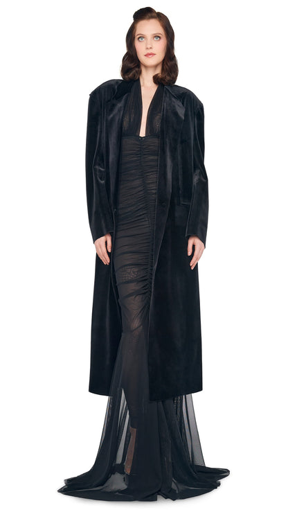 OVERSIZED DOUBLE BREASTED COAT Black | Norma Kamali Women