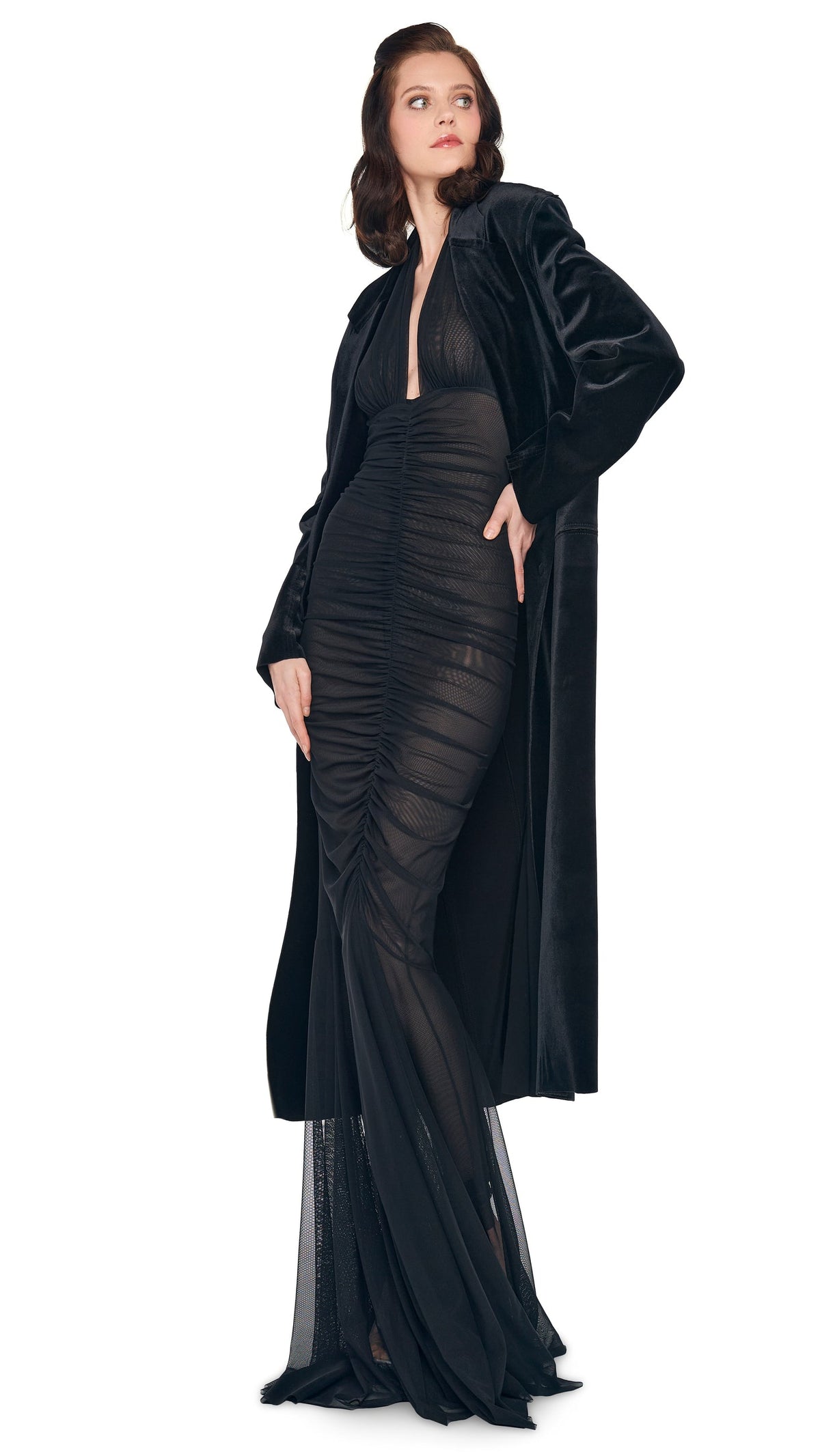 OVERSIZED DOUBLE BREASTED COAT Black | Norma Kamali Women