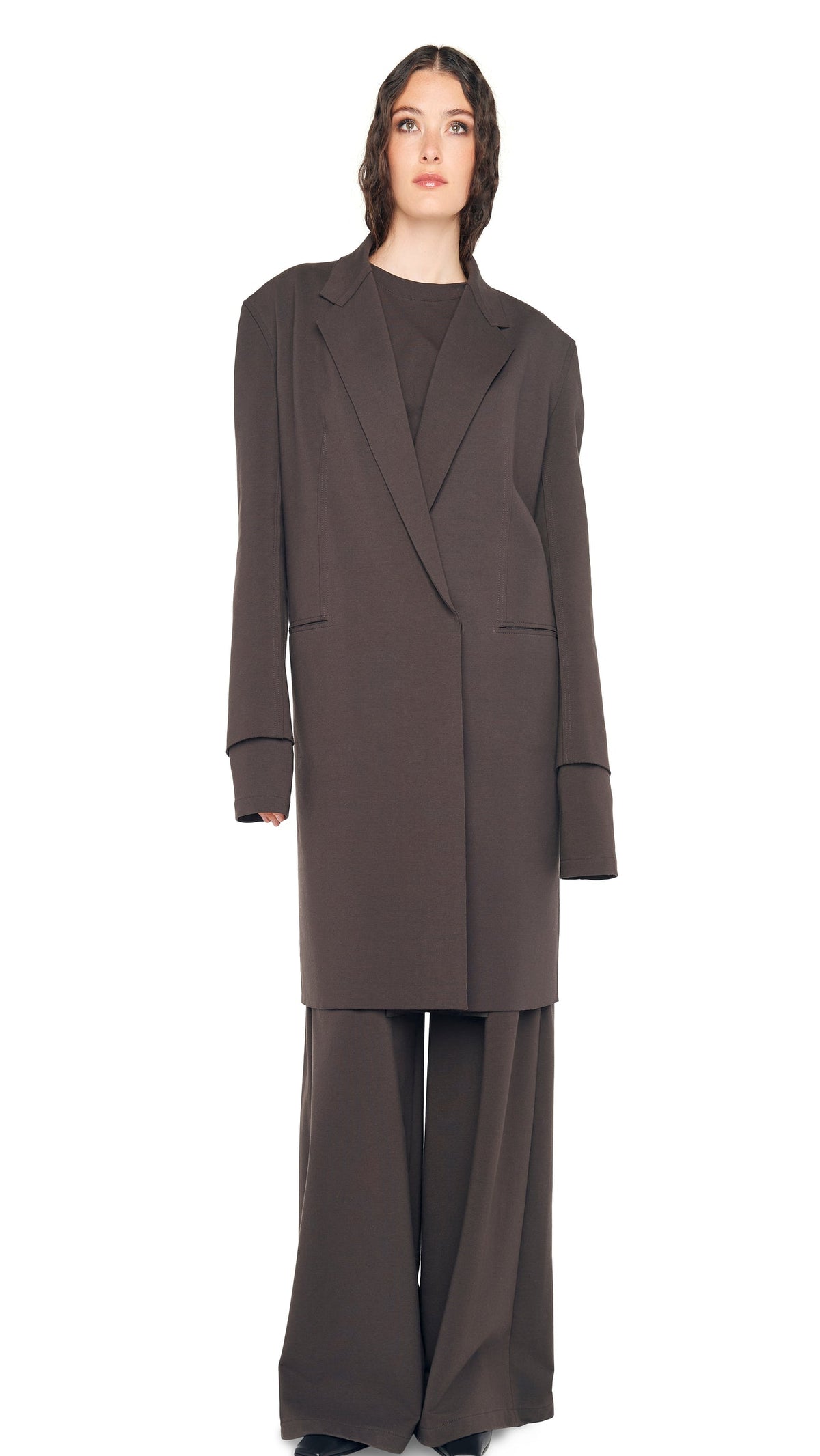 OVERSIZED DOUBLE BREASTED JACKET Espresso | Norma Kamali Women
