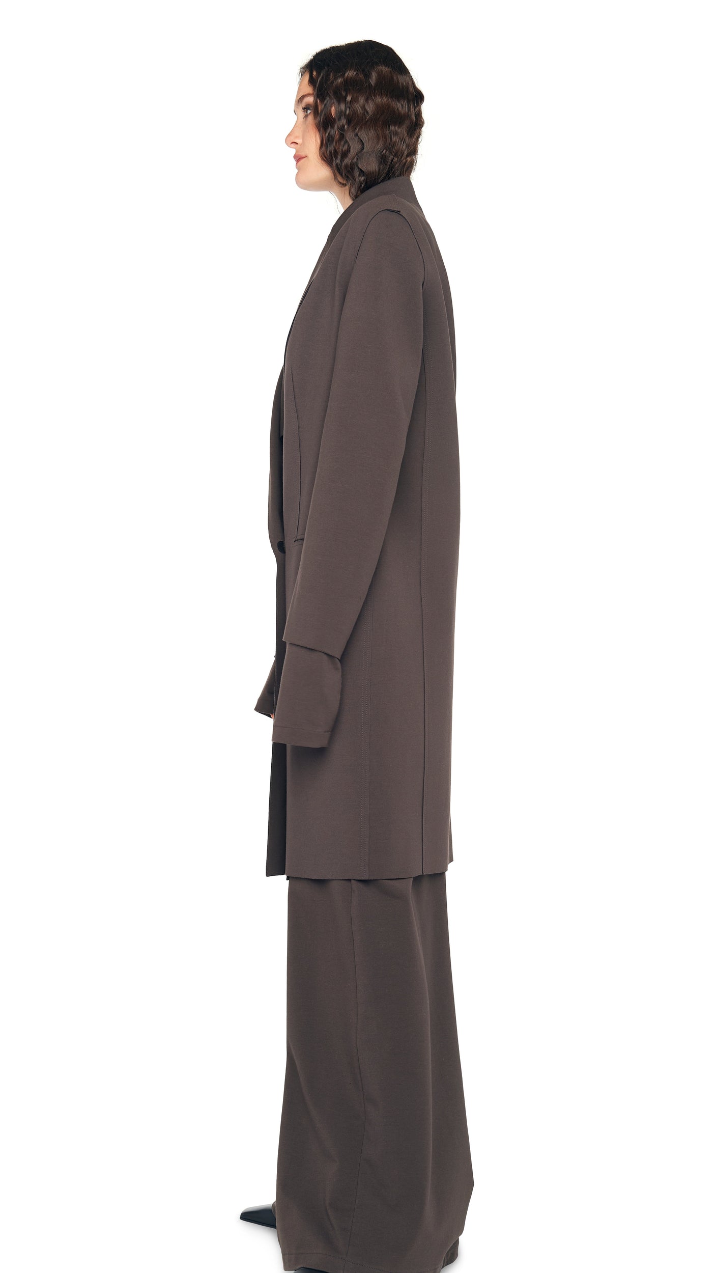 OVERSIZED DOUBLE BREASTED JACKET Espresso | Norma Kamali Women