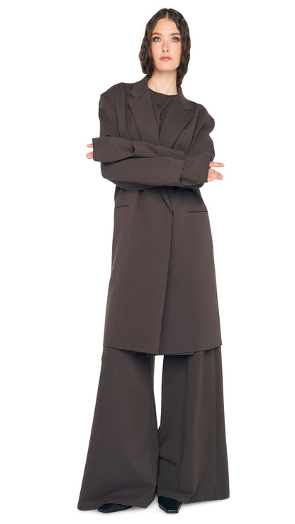 OVERSIZED DOUBLE BREASTED JACKET Espresso | Norma Kamali Women