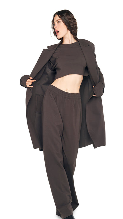 OVERSIZED DOUBLE BREASTED JACKET Espresso | Norma Kamali Women