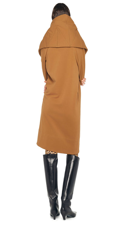 SHAWL COLLAR COAT Bronze | Norma Kamali Women
