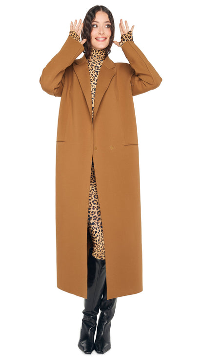 OVERSIZED DOUBLE BREASTED COAT Bronze | Norma Kamali Women