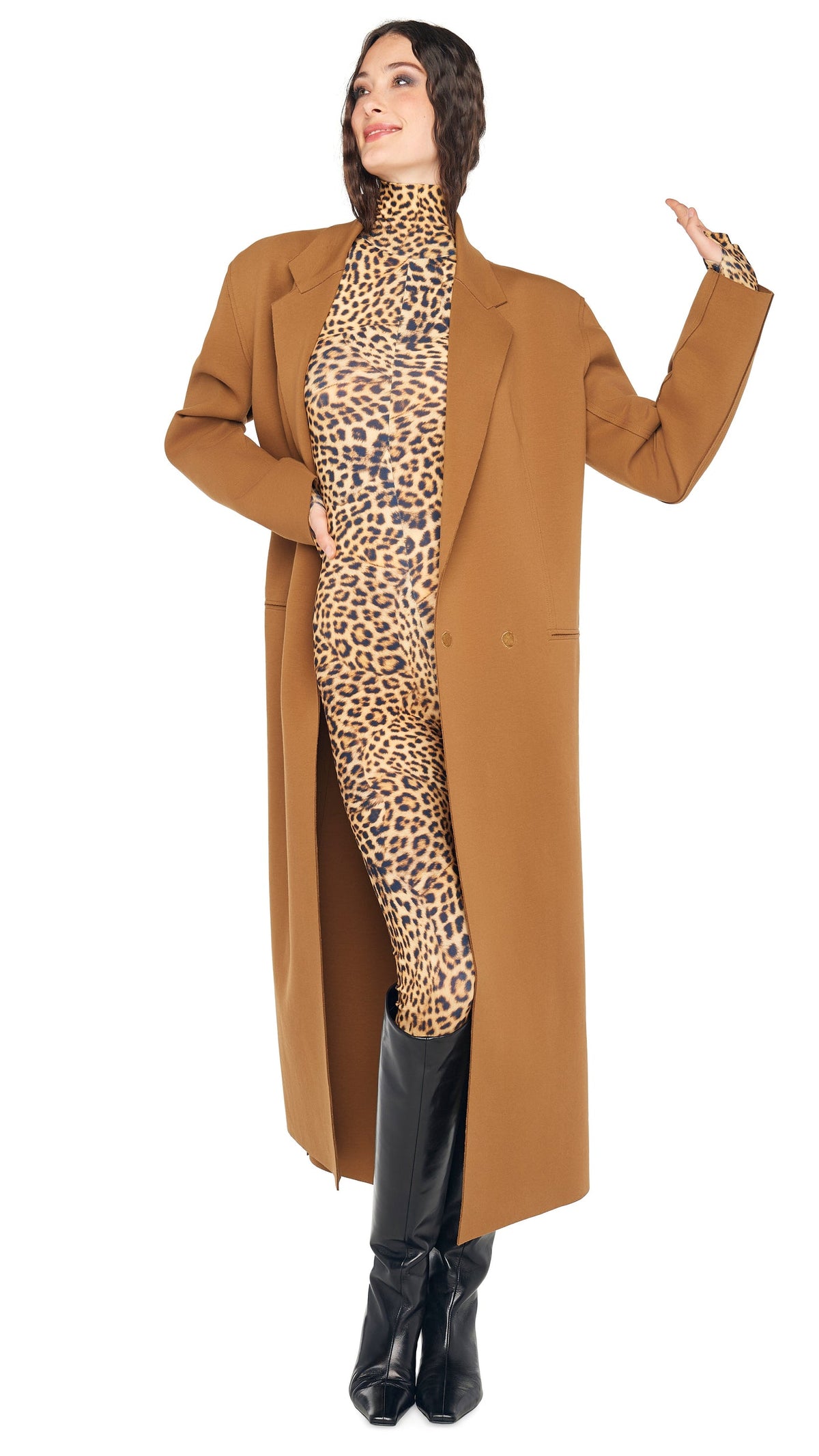 OVERSIZED DOUBLE BREASTED COAT Bronze | Norma Kamali Women