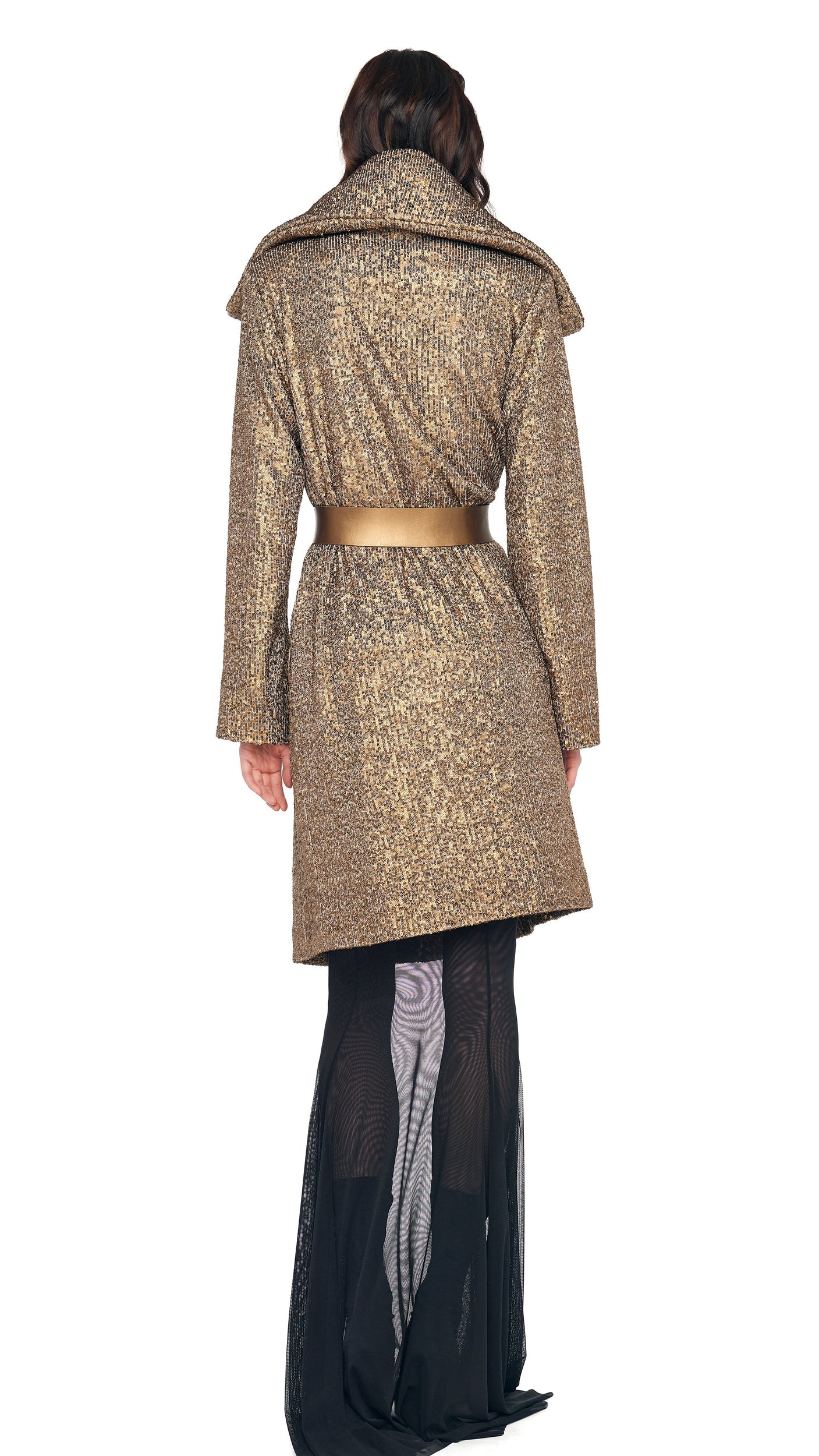 DOUBLE BREASTED TRENCH TO KNEE Bronze | Norma Kamali Women