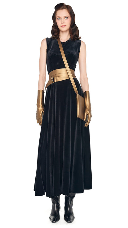 SLEEVELESS LONG GRACE DRESS Black | Norma Kamali Women