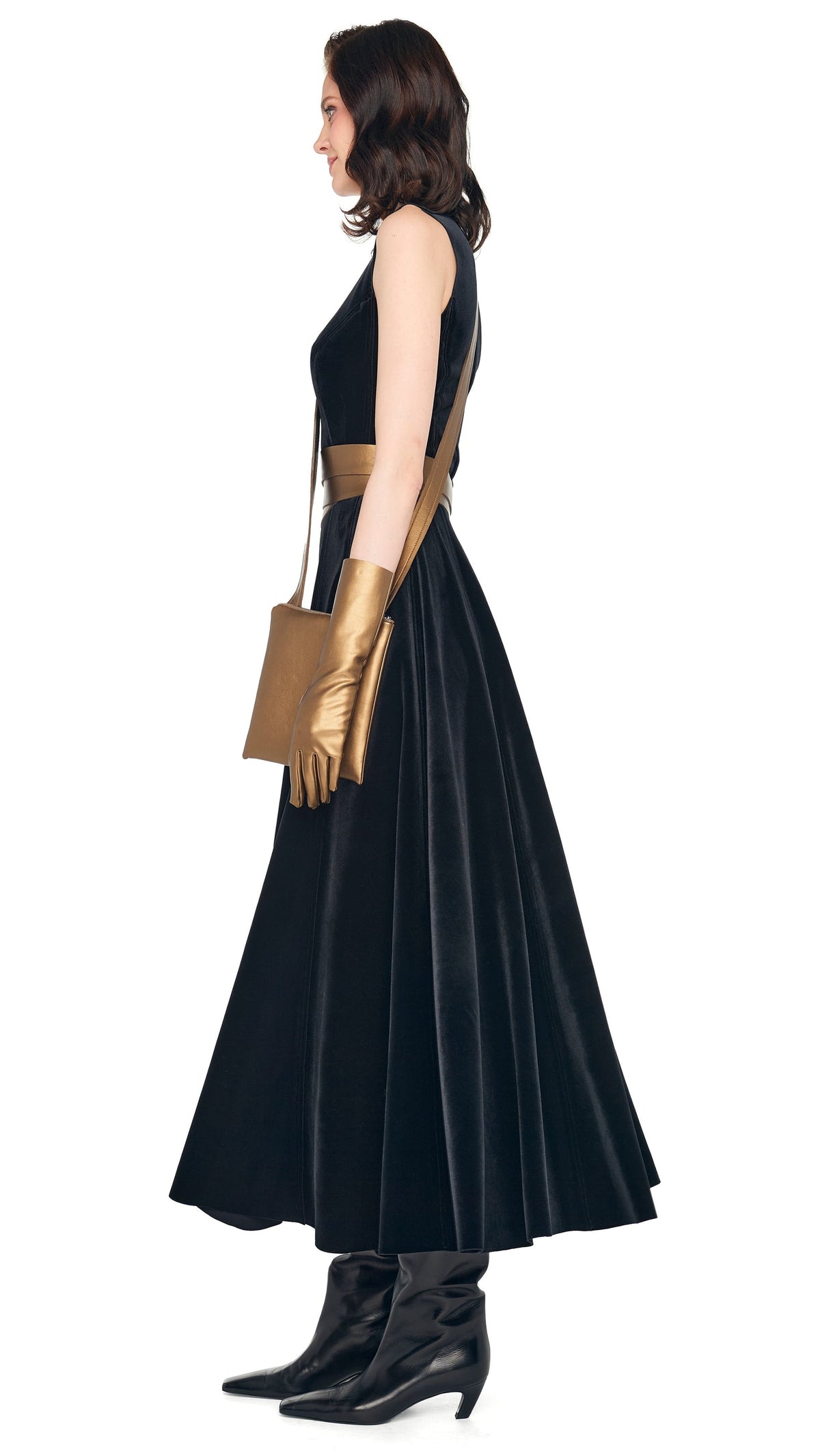 SLEEVELESS LONG GRACE DRESS Black | Norma Kamali Women
