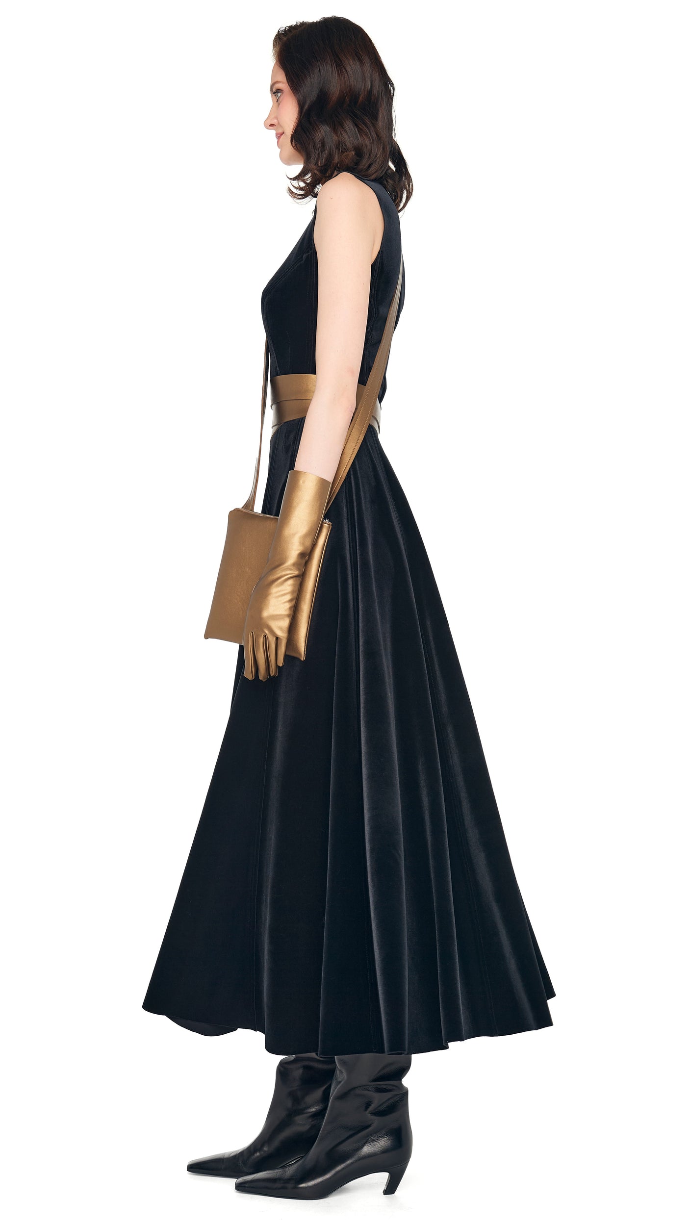 SLEEVELESS LONG GRACE DRESS Black | Norma Kamali Women