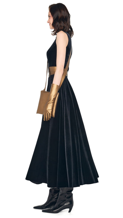 SLEEVELESS LONG GRACE DRESS Black | Norma Kamali Women