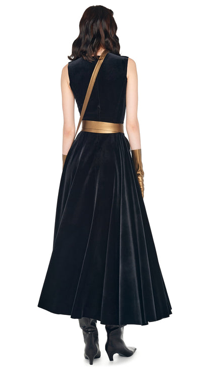 SLEEVELESS LONG GRACE DRESS Black | Norma Kamali Women