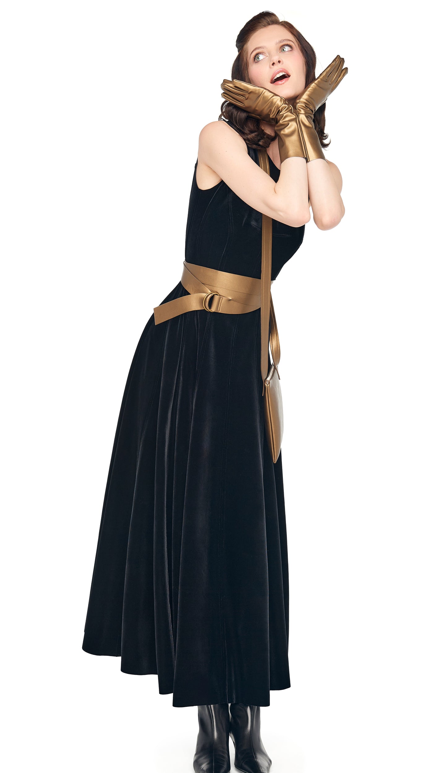 SLEEVELESS LONG GRACE DRESS Black | Norma Kamali Women