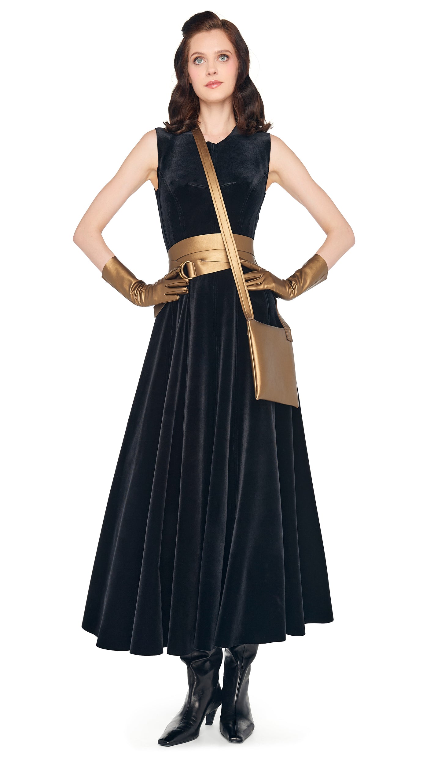 SLEEVELESS LONG GRACE DRESS Black | Norma Kamali Women