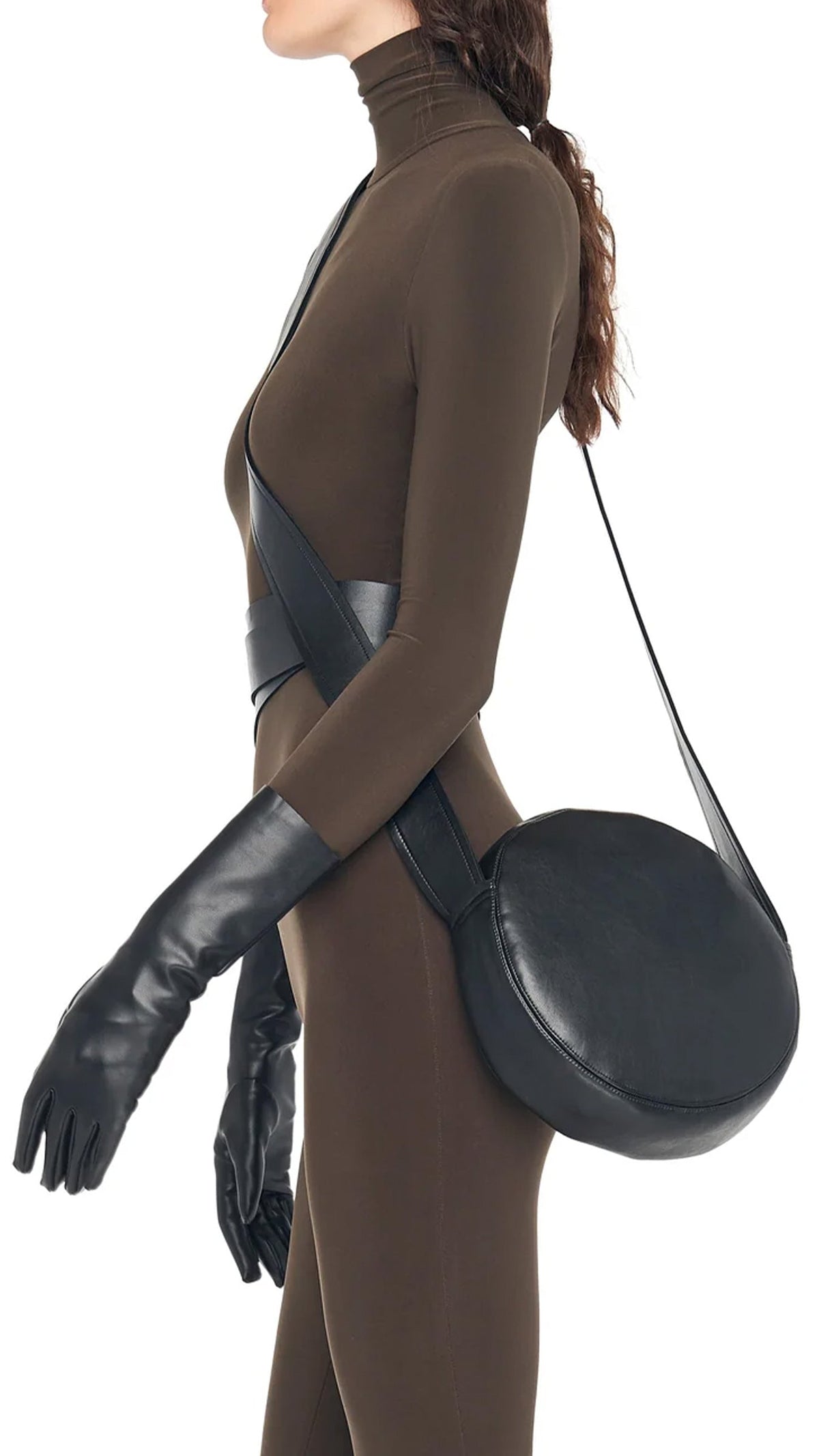 CROSSOVER CIRCLE BAG SMALL Black | Norma Kamali Women
