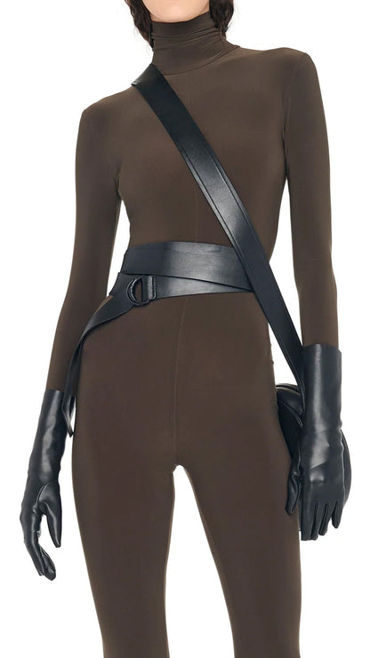 CROSSOVER CIRCLE BAG SMALL Black | Norma Kamali Women