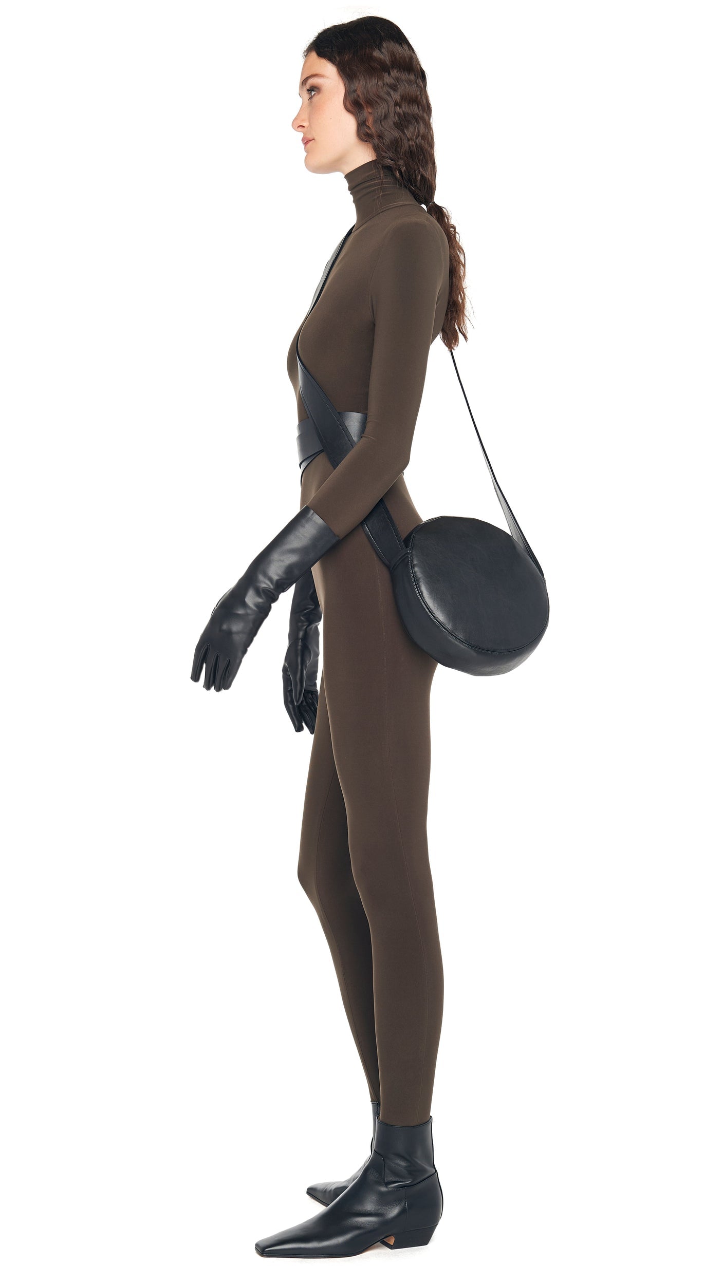 CROSSOVER CIRCLE BAG SMALL Black | Norma Kamali Women