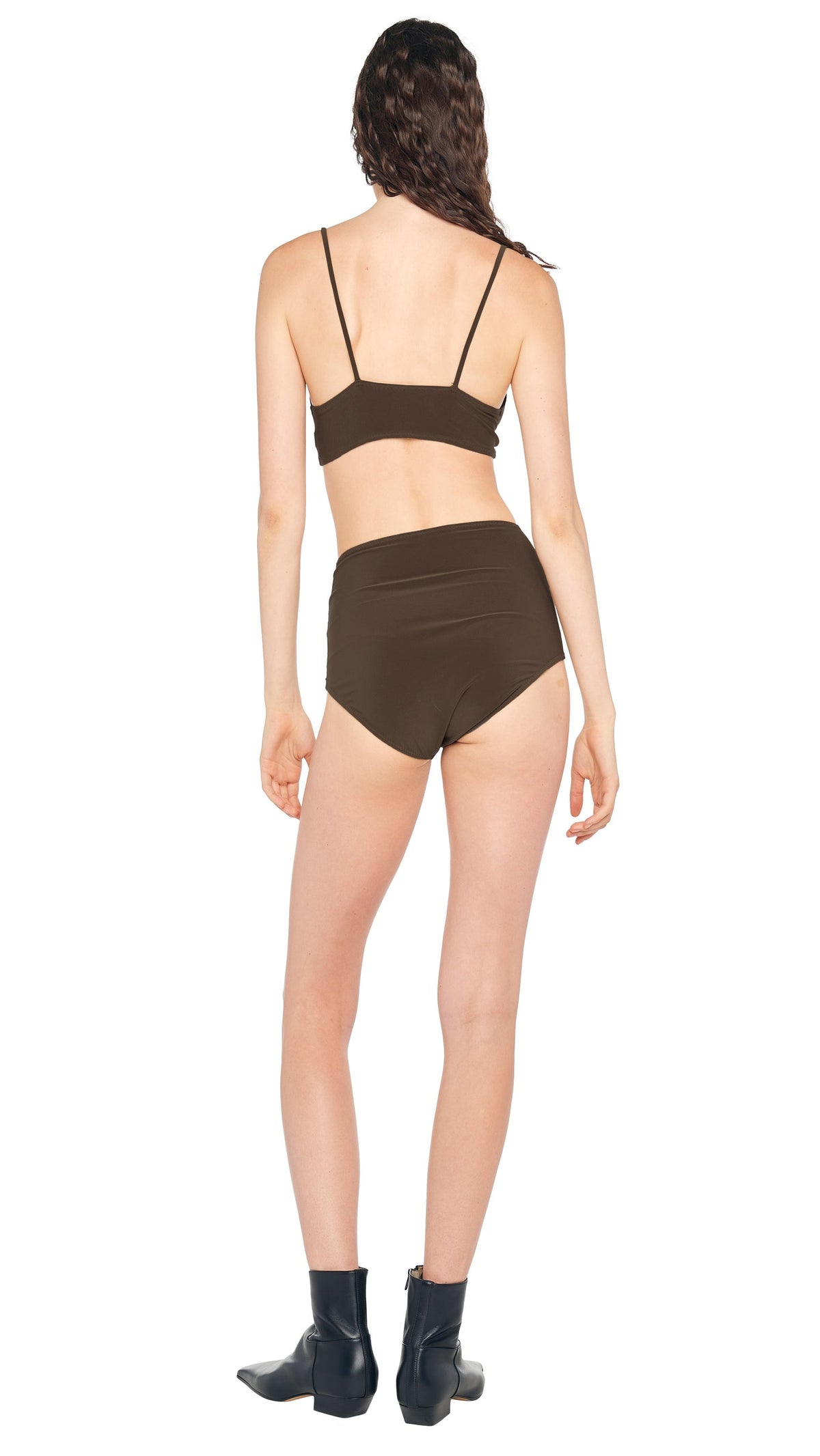 HIGH RISE BOY PANTY Espresso | Norma Kamali Women