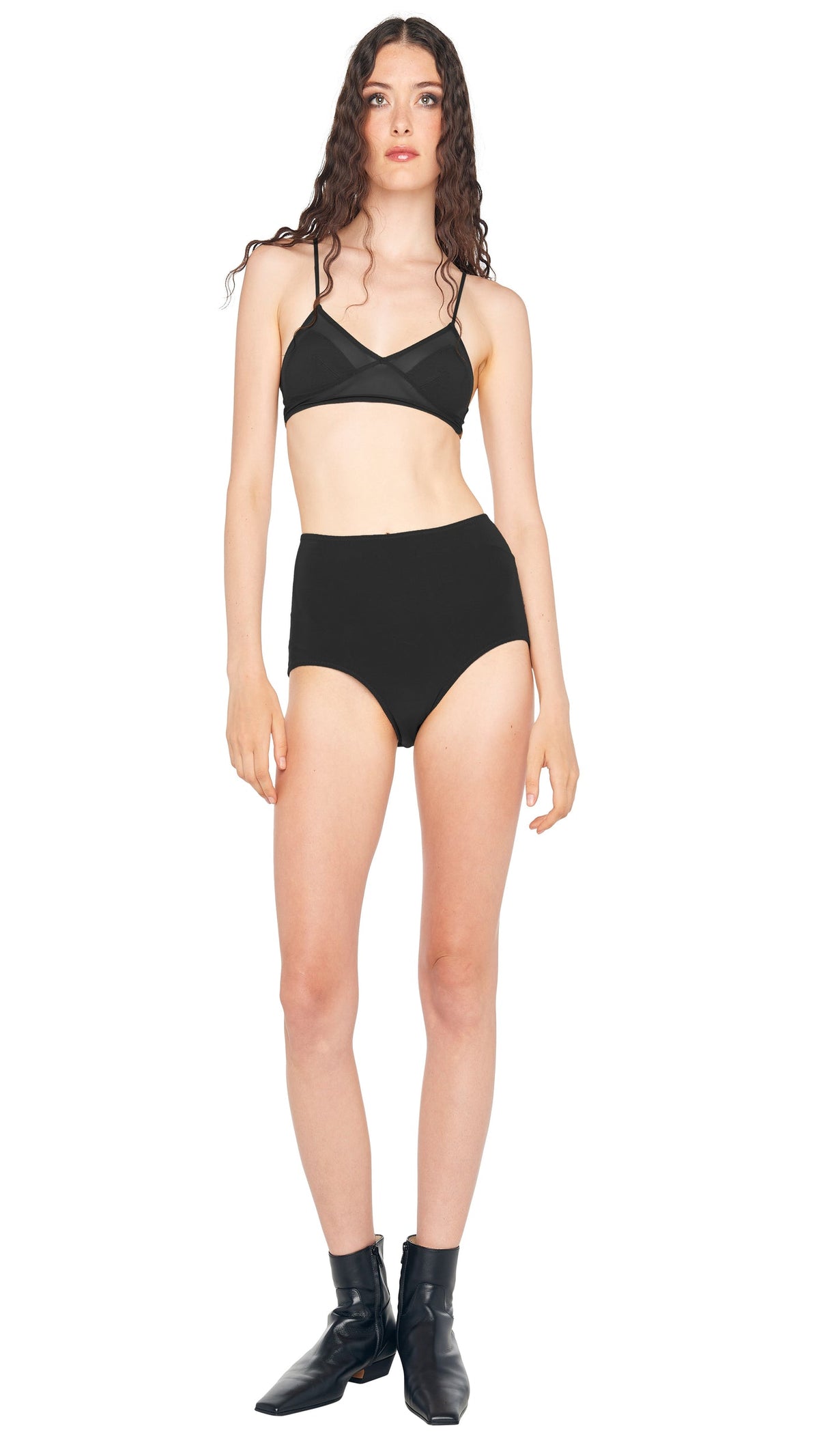 HIGH RISE BOY PANTY Black | Norma Kamali Women