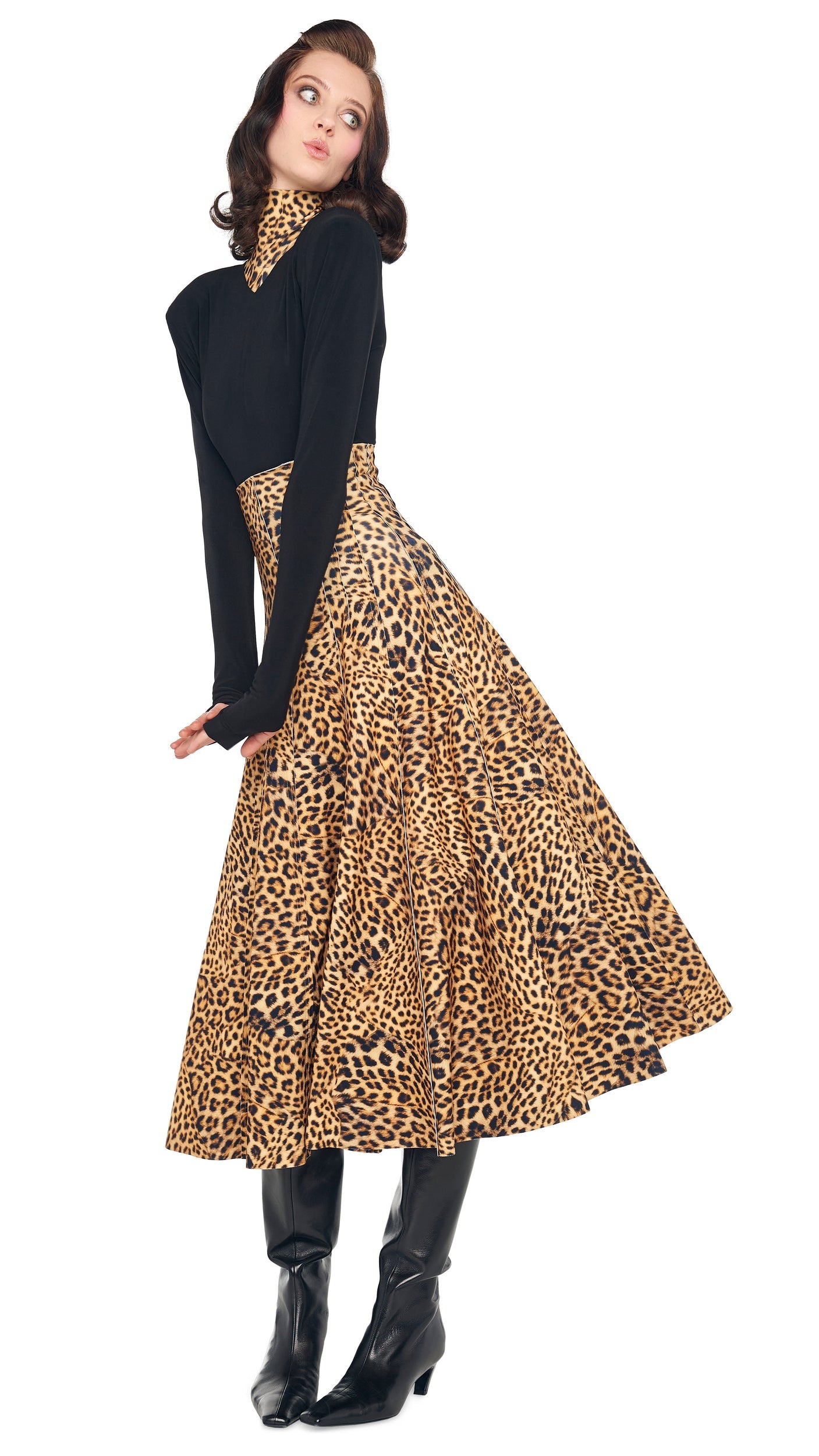 GRACE SKIRT Cheetah Patch | Norma Kamali Women