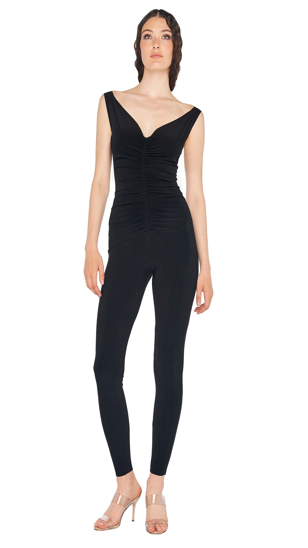 TARA SHIRRED FRONT CATSUIT  | Norma Kamali Women