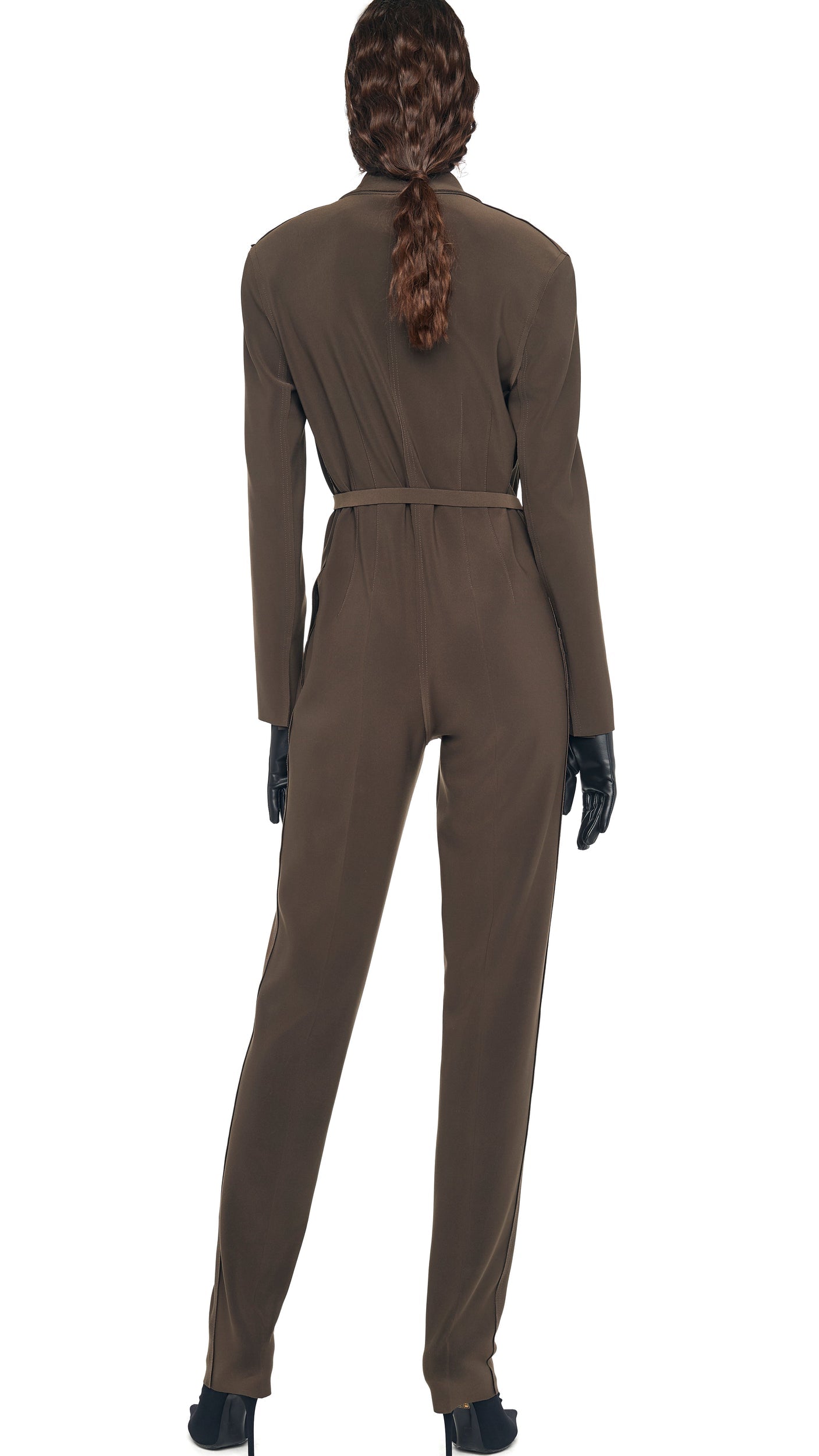 EASY FIT SB TAPERED LEG JUMPSUIT Espresso | Norma Kamali Women