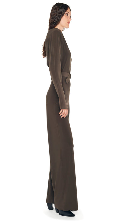 DOLMAN JUMPSUIT W/ SHOULDER PADS Espresso | Norma Kamali Women