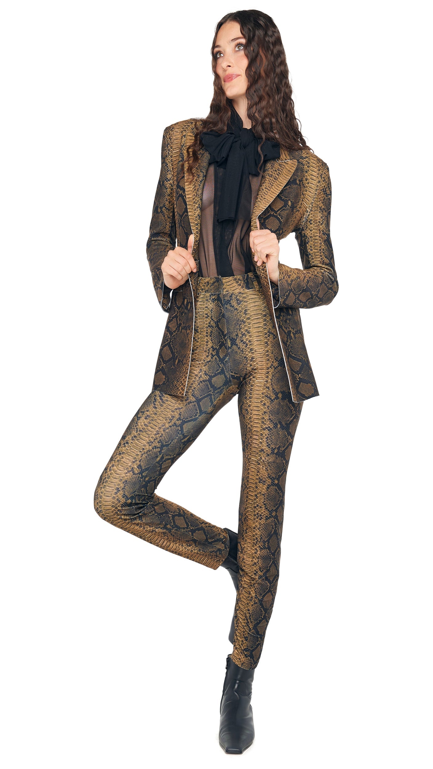 HIGH WAIST PENCIL JEAN Python | Norma Kamali Women
