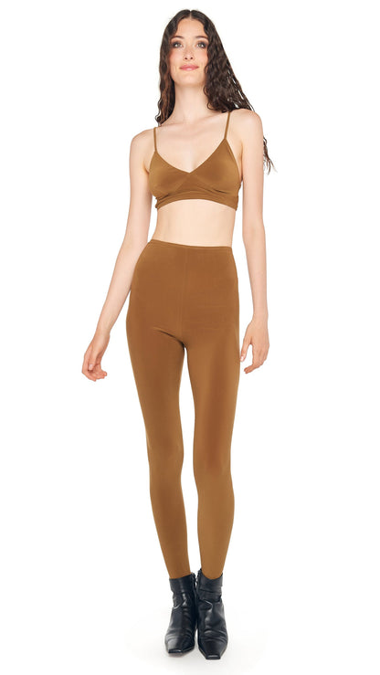 LEGGING W/ FOOTIE W/O WAISTBAND Bronze | Norma Kamali Women