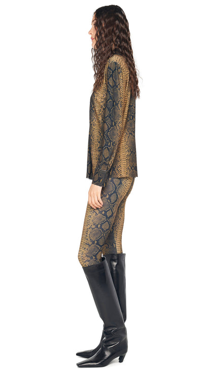 NK SHIRT W/ COLLAR STAND Python | Norma Kamali Women