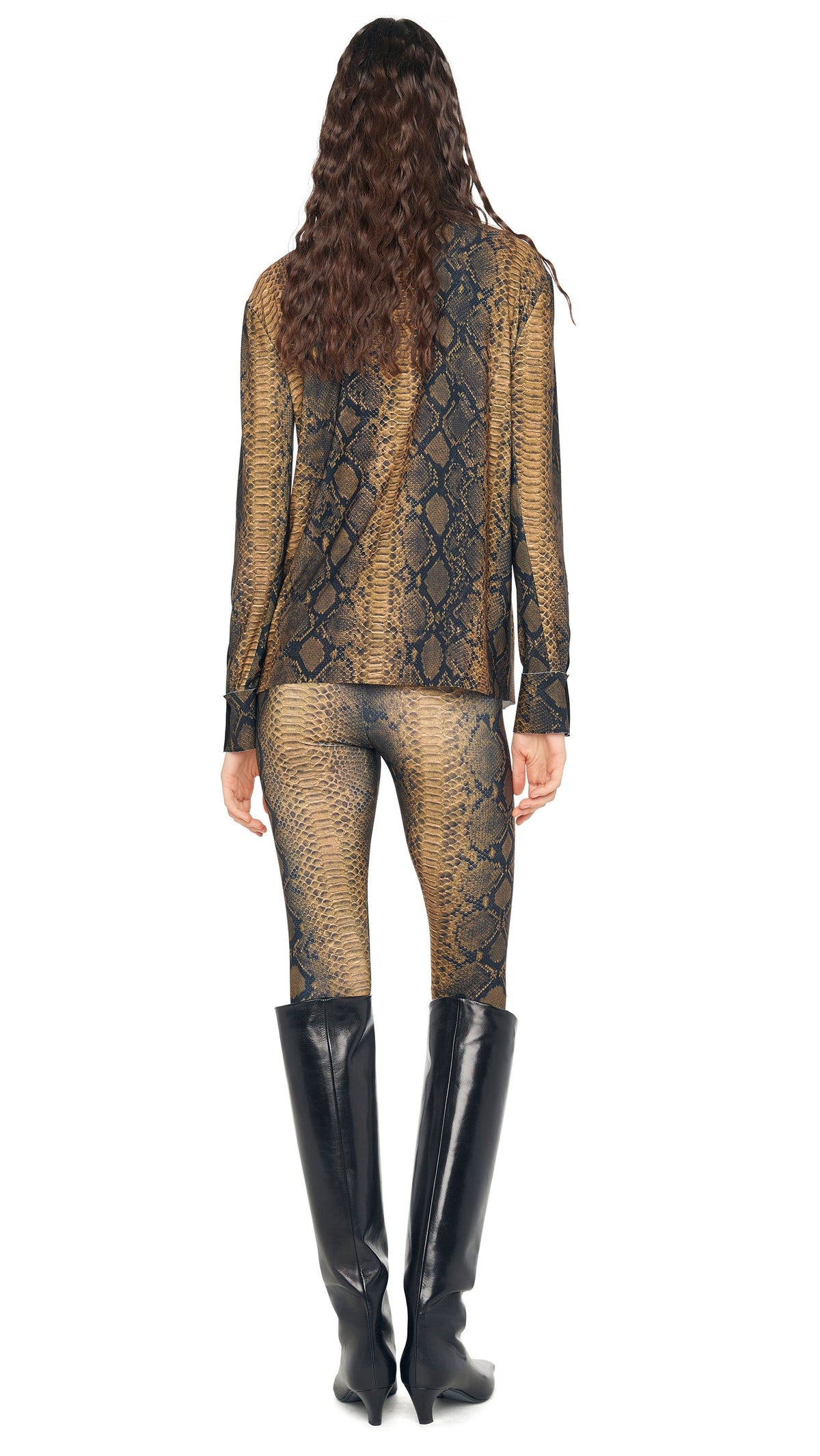 NK SHIRT W/ COLLAR STAND Python | Norma Kamali Women