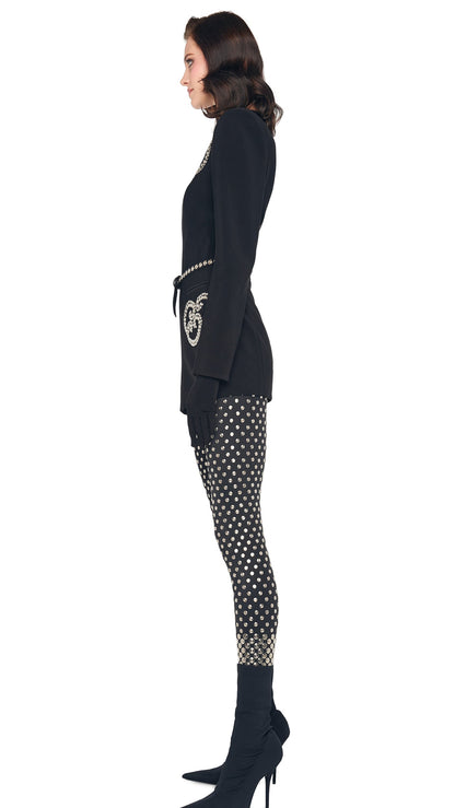 LS V NECK ZIP FRONT JACKET Black | Norma Kamali Women