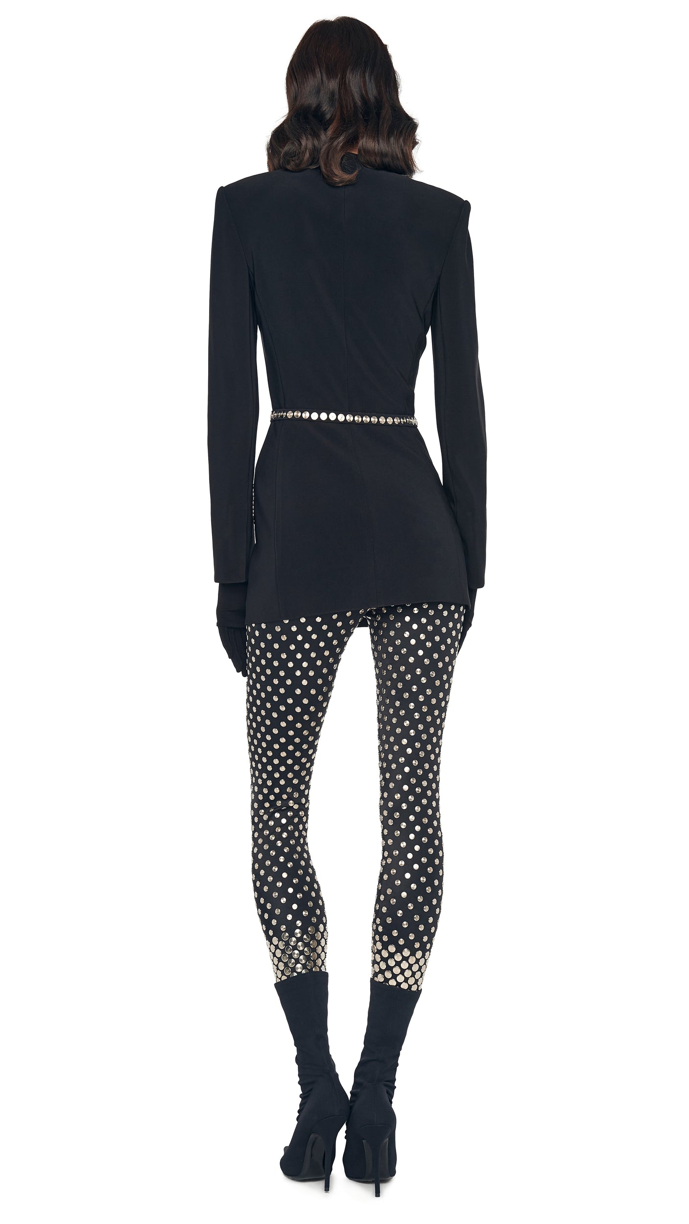 LS V NECK ZIP FRONT JACKET Black | Norma Kamali Women