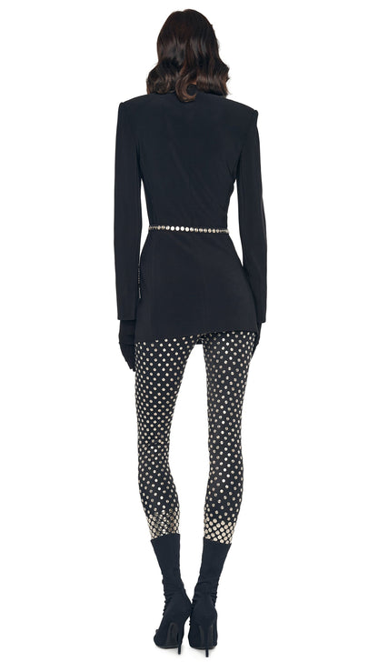 LS V NECK ZIP FRONT JACKET Black | Norma Kamali Women