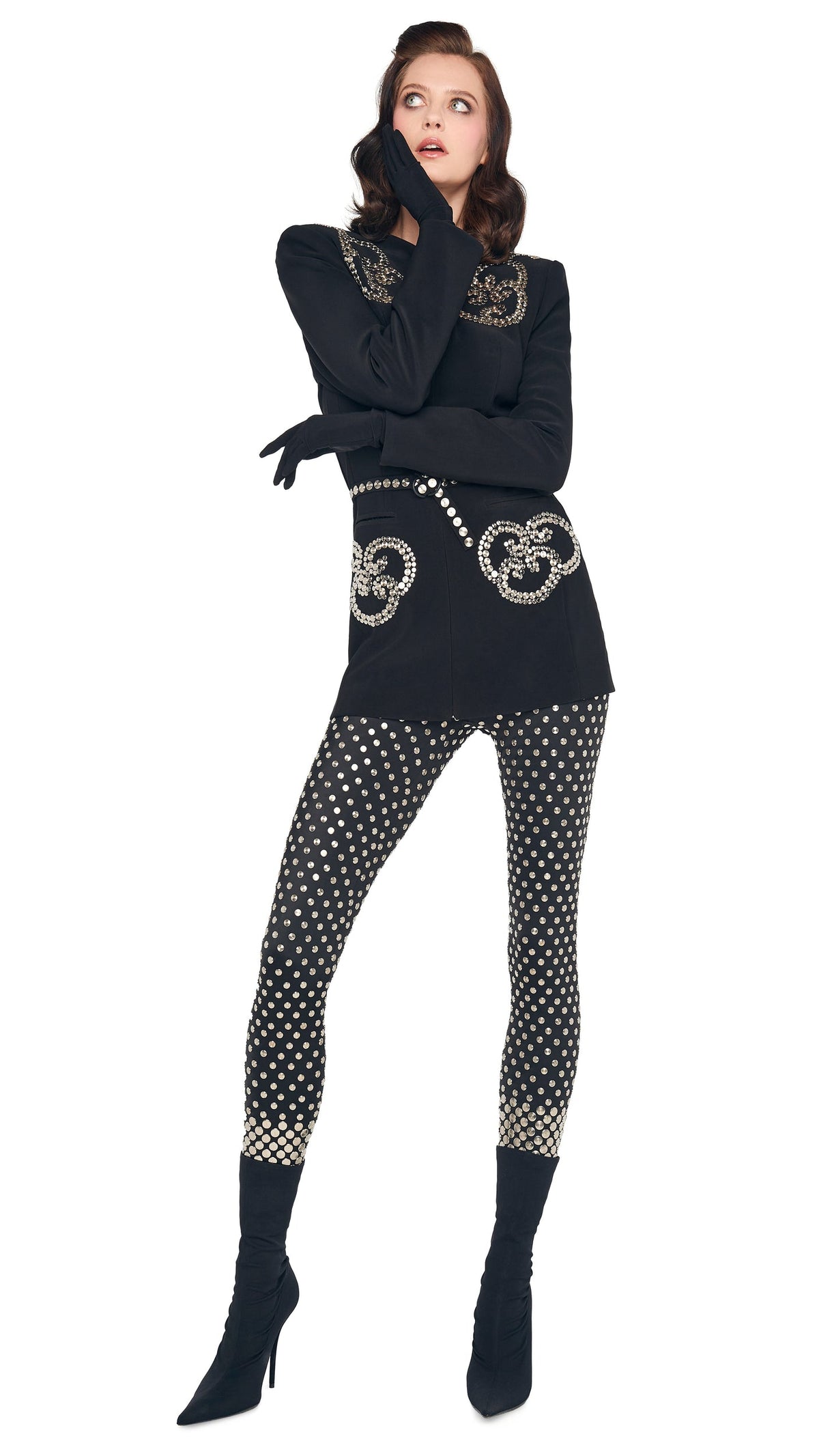LS V NECK ZIP FRONT JACKET Black | Norma Kamali Women