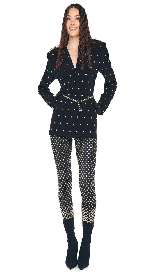LS V NECK ZIP FRONT JACKET Black | Norma Kamali Women