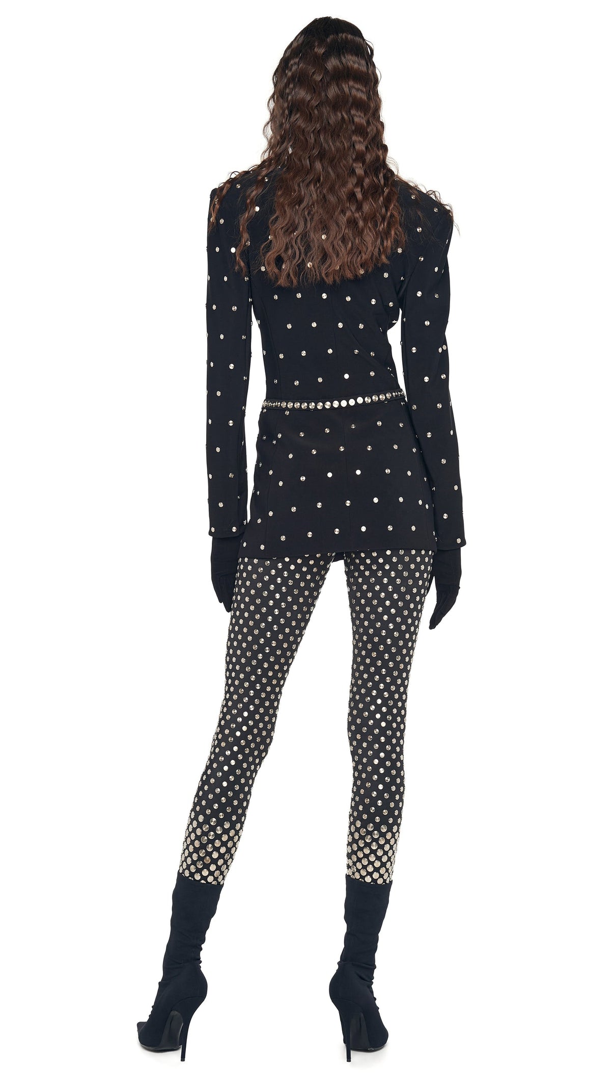 LS V NECK ZIP FRONT JACKET Black | Norma Kamali Women