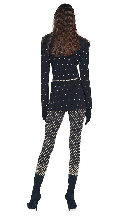 LS V NECK ZIP FRONT JACKET Black | Norma Kamali Women