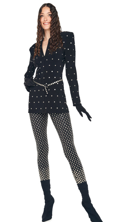 LS V NECK ZIP FRONT JACKET Black | Norma Kamali Women