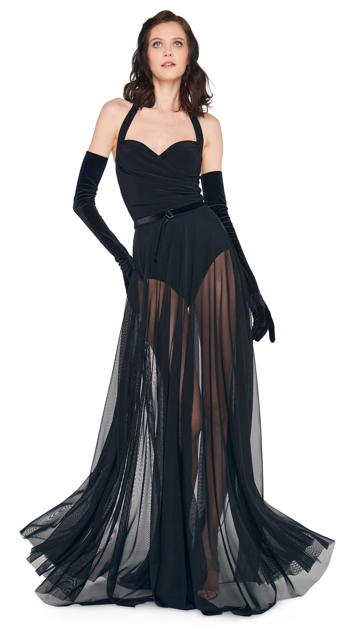 CAYLA FLARED GOWN Black | Norma Kamali Women