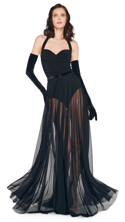 CAYLA FLARED GOWN Black | Norma Kamali Women