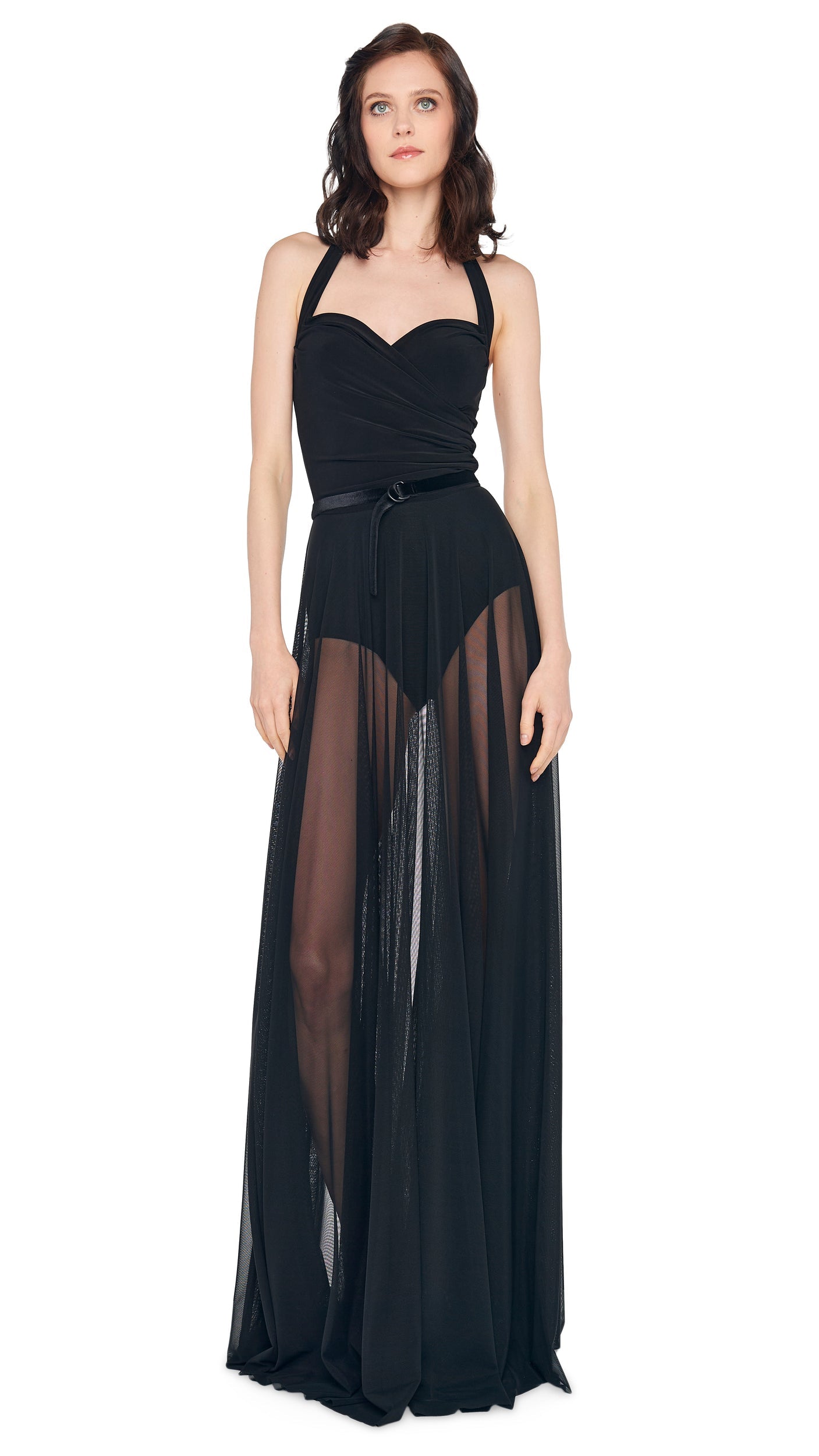 CAYLA FLARED GOWN Black | Norma Kamali Women