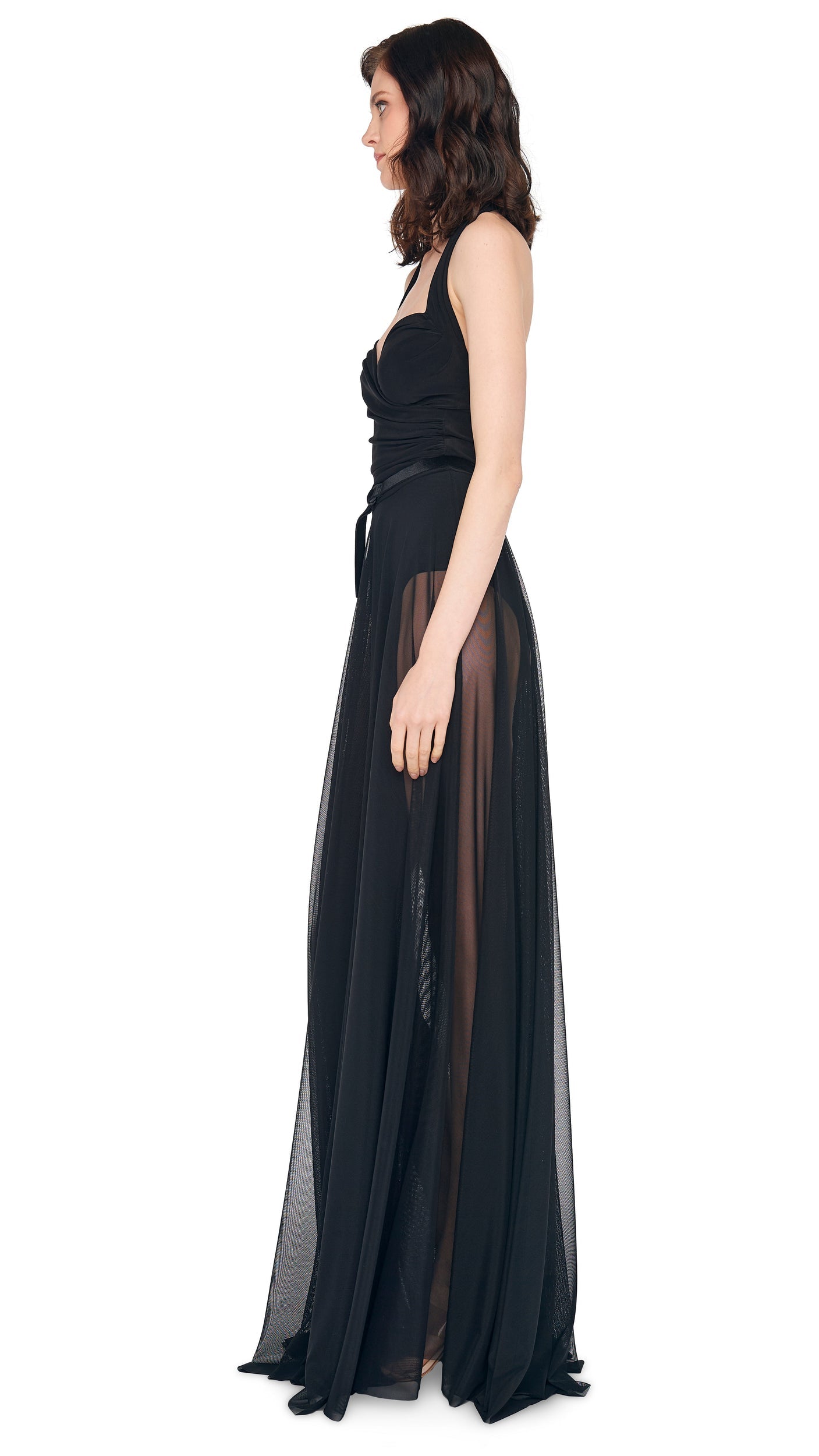 CAYLA FLARED GOWN Black | Norma Kamali Women