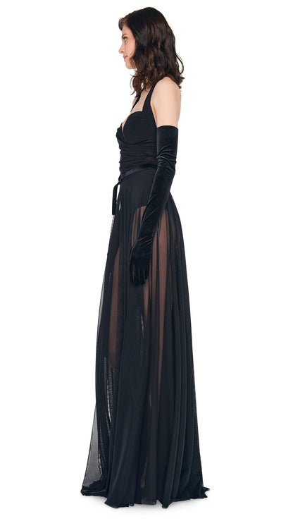 CAYLA FLARED GOWN Black | Norma Kamali Women