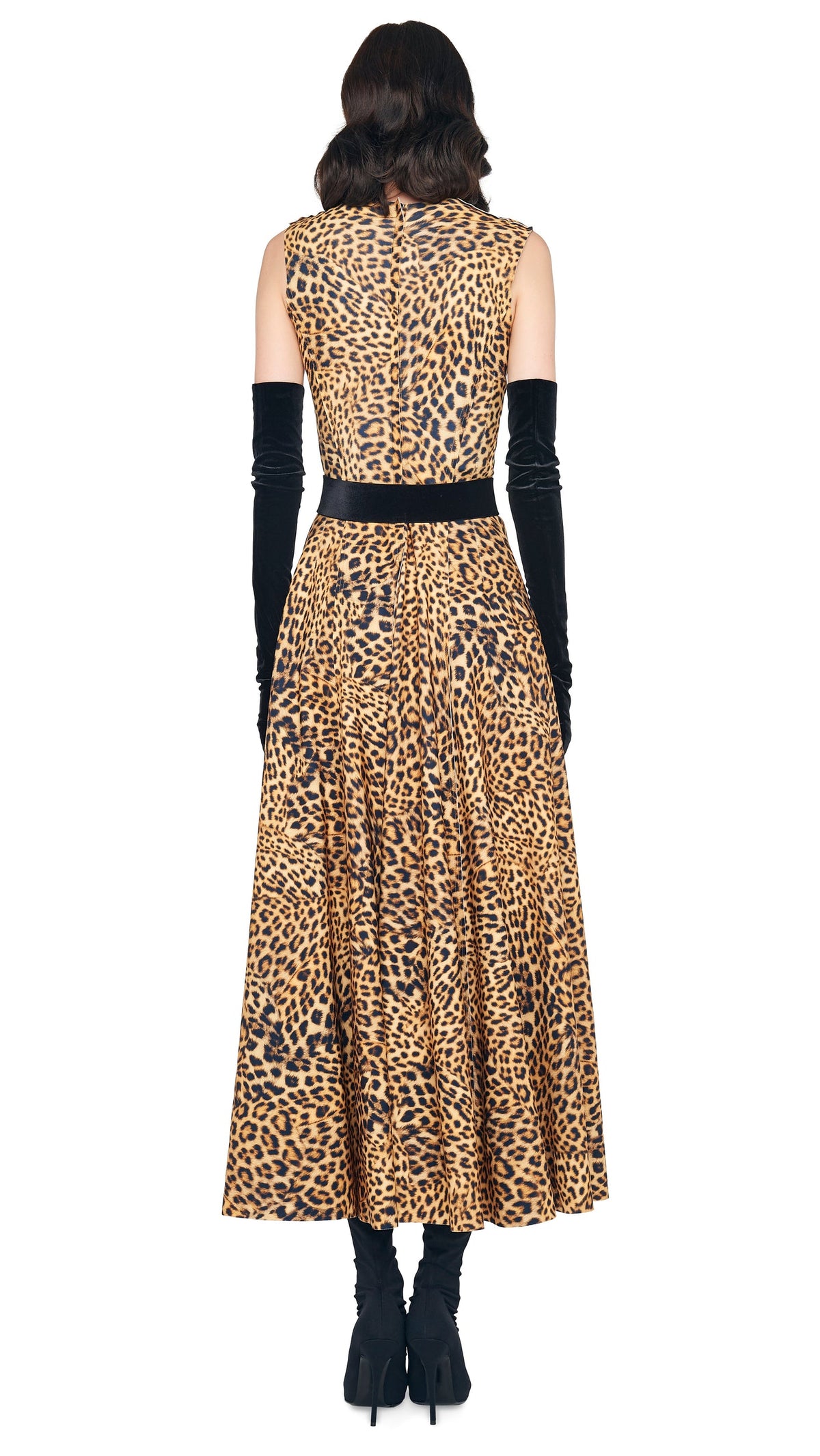 SLEEVELESS LONG GRACE DRESS Cheetah Patch | Norma Kamali Women