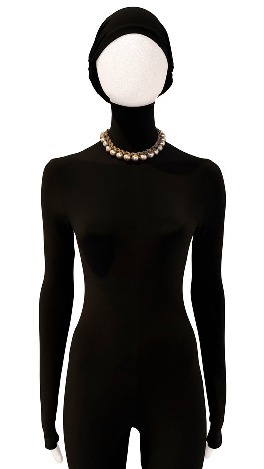 MIRIAM HASKELL PEARL/BRASS CHAIN NECKLACE  | Norma Kamali Women