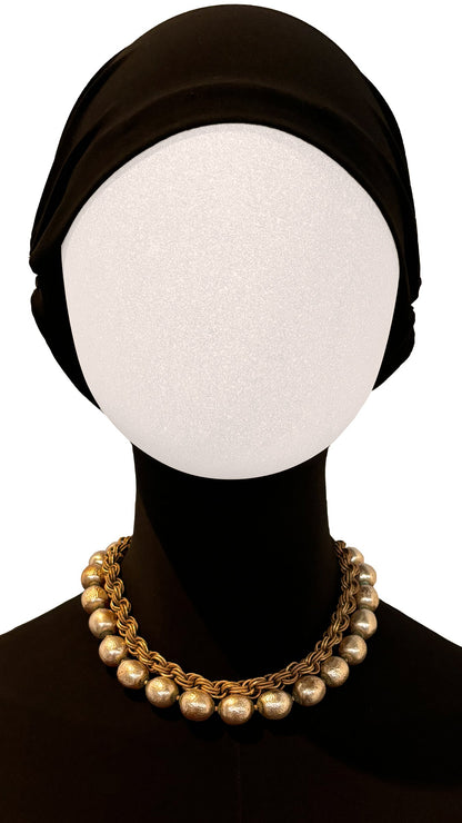 MIRIAM HASKELL PEARL/BRASS CHAIN NECKLACE  | Norma Kamali Women