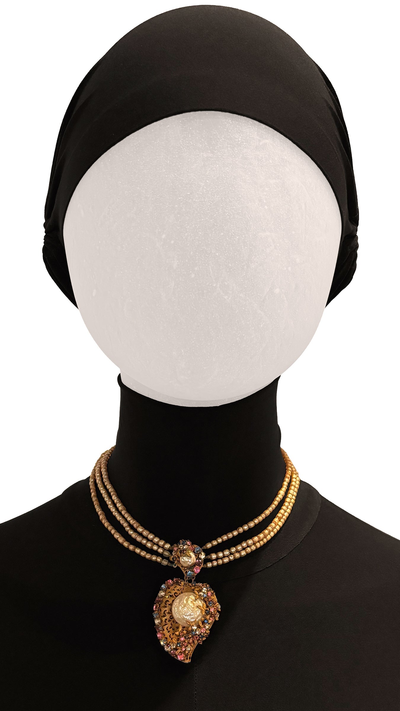 MIRIAM HASKELL BEADED BRASS/STONE NECKLACE AND BRACELET SET  | Norma Kamali Women