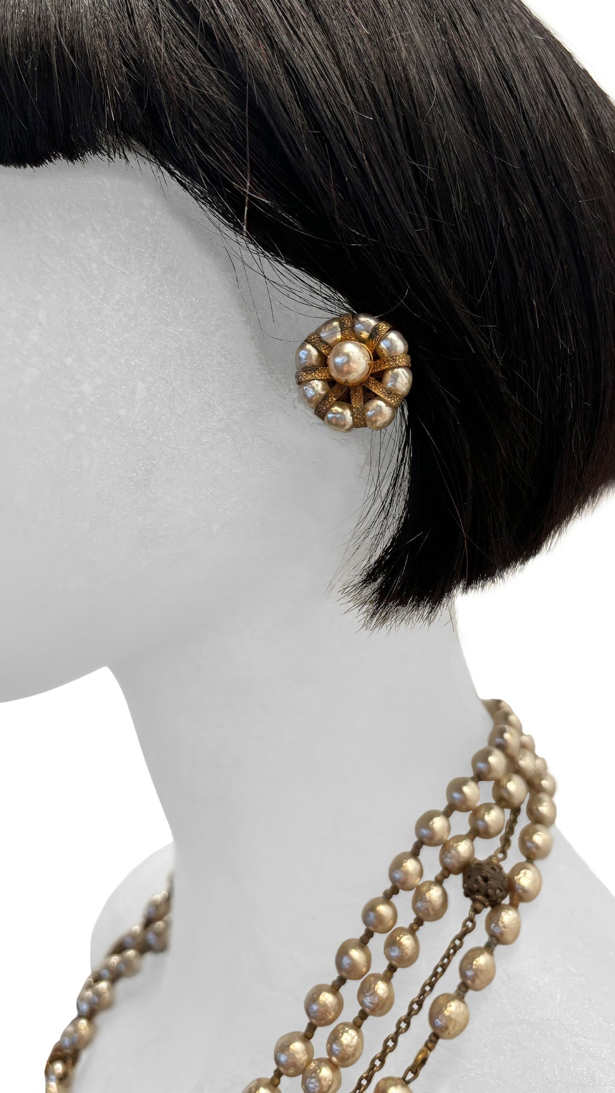 MIRIAM HASKELL LAYERED BEADED NECKLACE AND EARRING SET  | Norma Kamali Women
