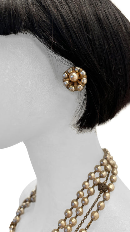 MIRIAM HASKELL LAYERED BEADED NECKLACE AND EARRING SET  | Norma Kamali Women