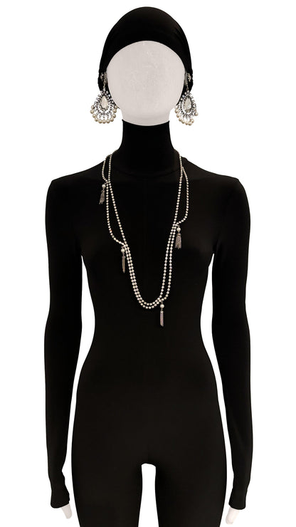 STONE/PEARL EARRINGS AND NECKLACE SET  | Norma Kamali Women